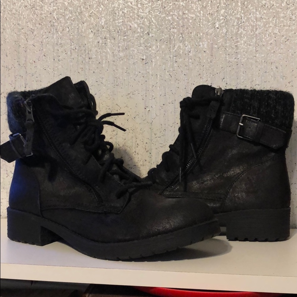 Faded glory size 10 black combat boots